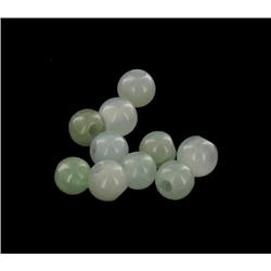 17.61ct 10pcs Natural Burma Jadeite Beads 5mm (GEM-26486)