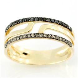 0.42Ct 21 Brown & 21 Black Diamond Ring 9K Gold (JEW-9101X)