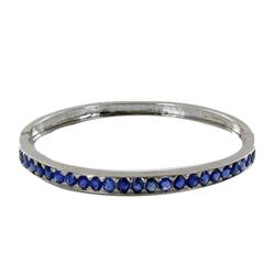 40ctw Burma Blue Sapphire Sterling Bangle    (JEW-2063)