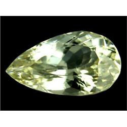 13.5ct 100% Natural Pear Cut Yellow Afghani Kunzite Appraisal Estimate $6750 (GEM-23308)