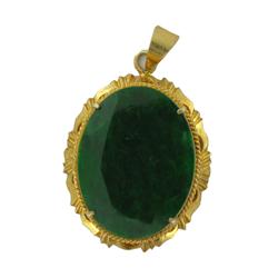 21ctw Burma Imperial Jadeite Gold Vermeil Pend. (JEW-2064)