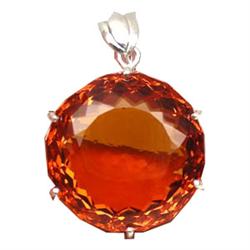 232.5ct Sterling Pendant Golden Orange Quartz Fancy (JEW-1842)