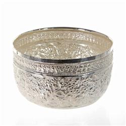 Beautiful Hand Chased 100% Thai Silver Bowl  (CLB-279)