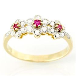 0.66Ct Pink Sapphire & 18 Diamond 9K Gold Ring (JEW-9135X)