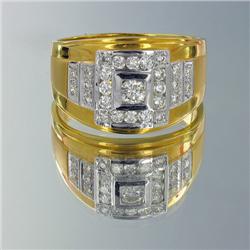 23k Solid Yellow Gold Mens .8ct Diamond Elephant Ring 10 grams (JEW-1433)