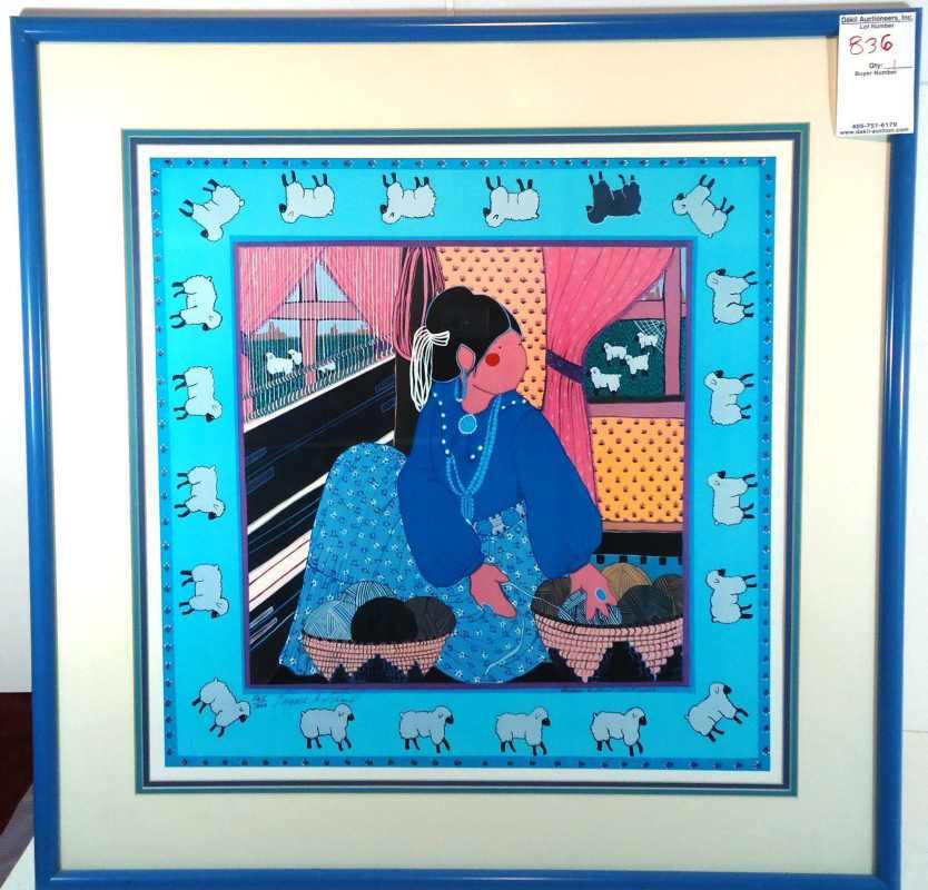 Navajo Weaver Woman; Artist Virginia A. Stroud