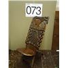 Carved Childs Wooden chair-low