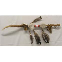Plains Indian Beaded Antler Pipe