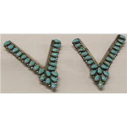 Set of Navajo Turquoise Collar Tabs