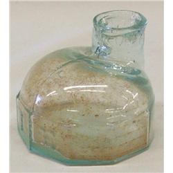 Antique Glass Inkwell Embossed J & IEM