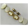 Image 1 : 2 Pr Antique Gold Lizard MOP Cufflinks