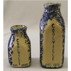 2 Pottery Milk Bottles by Alpine Pottery