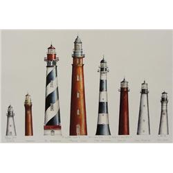 1999 Signed Print of Lighthouses