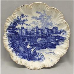 Antique English Flow Blue Plate-Carnarvon Castle