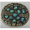 Image 1 : Navajo Silver Turquoise Buckle w/Hallmark GD