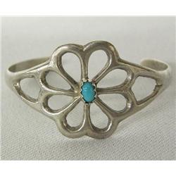 Navajo Child's Sterling Turquoise Bracelet
