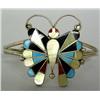 Image 1 : Zuni Silver Inlay Butterfly Bracelet Hallmark RT