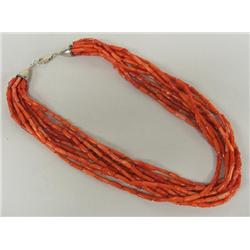 Navajo 10 Strand Coral Necklace