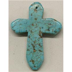 Carved Turquoise Cross Pendant