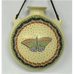 Mata Ortiz Butterfly Canteen Pottery by Ramirez
