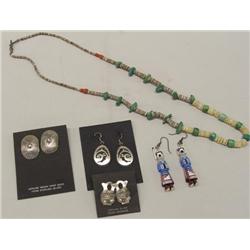 Collection of Navajo Silver Turquoise Jewelry