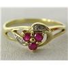Image 1 : Thailand 10Kt P Yellow Gold Diamond Ruby Ring