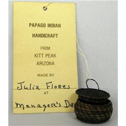 Papago Miniature Lidded Basket by Julia Flores