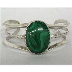 Navajo Silver Malachite Bracelet