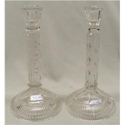 Pair Yugoslavian Lead Crystal Candlesticks