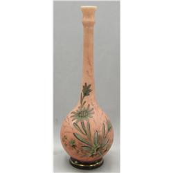 Handpainted Cased Glass Bud Vase