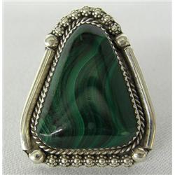 Navajo Silver Malachite Ring