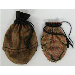 Pr Antique Silk Paisley Evening Drawstring Bags
