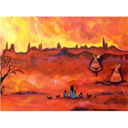 Original Acrylic Painting by Kills Thunder