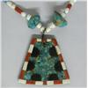 Image 2 : Santo Domingo Turquoise Inlay Pendant Necklace