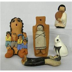 4 Native American Pottery Figures