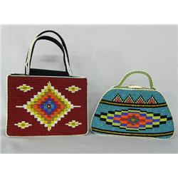 2 Hand Beaded Purses by Kills Thunder