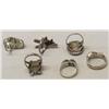 Image 2 : 6 Southwestern Silver Turquoise Pueblo Rings