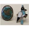Image 3 : 6 Southwestern Silver Turquoise Pueblo Rings