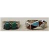 Image 5 : 6 Southwestern Silver Turquoise Pueblo Rings