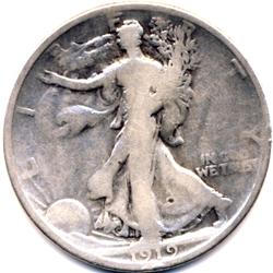 1919 SILVER LIBERTY WALKER-CIRC
