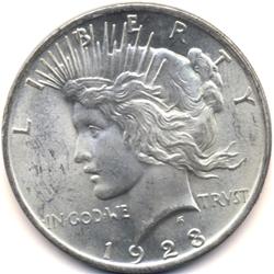 1923 SILVER PEACE DOLLAR-CIRC