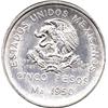 Image 2 : RARE 1950-Mo MEXICO SILVER 5 PESOS RAILROAD-MS65