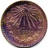 Image 1 : COLOR 1934 MEXICO SILVER UN PESO-CH BU+