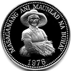 1976 PHILLIPPINES 25 SILVER PISO-PROOF DCAM