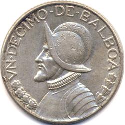1931 PANAMA SILVER 1/4 BALBOA-NICE UNC