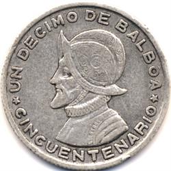 1953 PANAMA SILVER 1/4 BALBOA-NICE