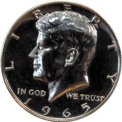 1965 SILVER KENNEDY HALF DOLLAR-BU