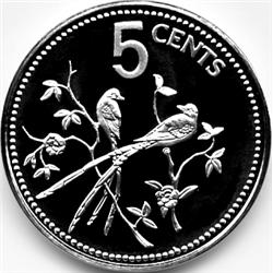 1979 BALIZE SILVER 5 CENTS-PROOF DCAM