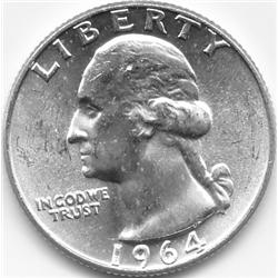 1964-P SILVER WASHINGTON QUARTER-BU