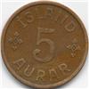 RARE 1926 ICELAND 5 AURAR-CIRC
